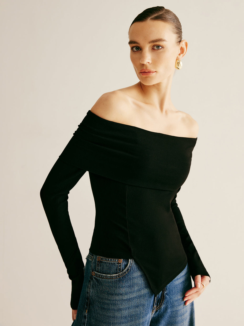 One Shoulder Asymmetric Blouse — Svelte Chic