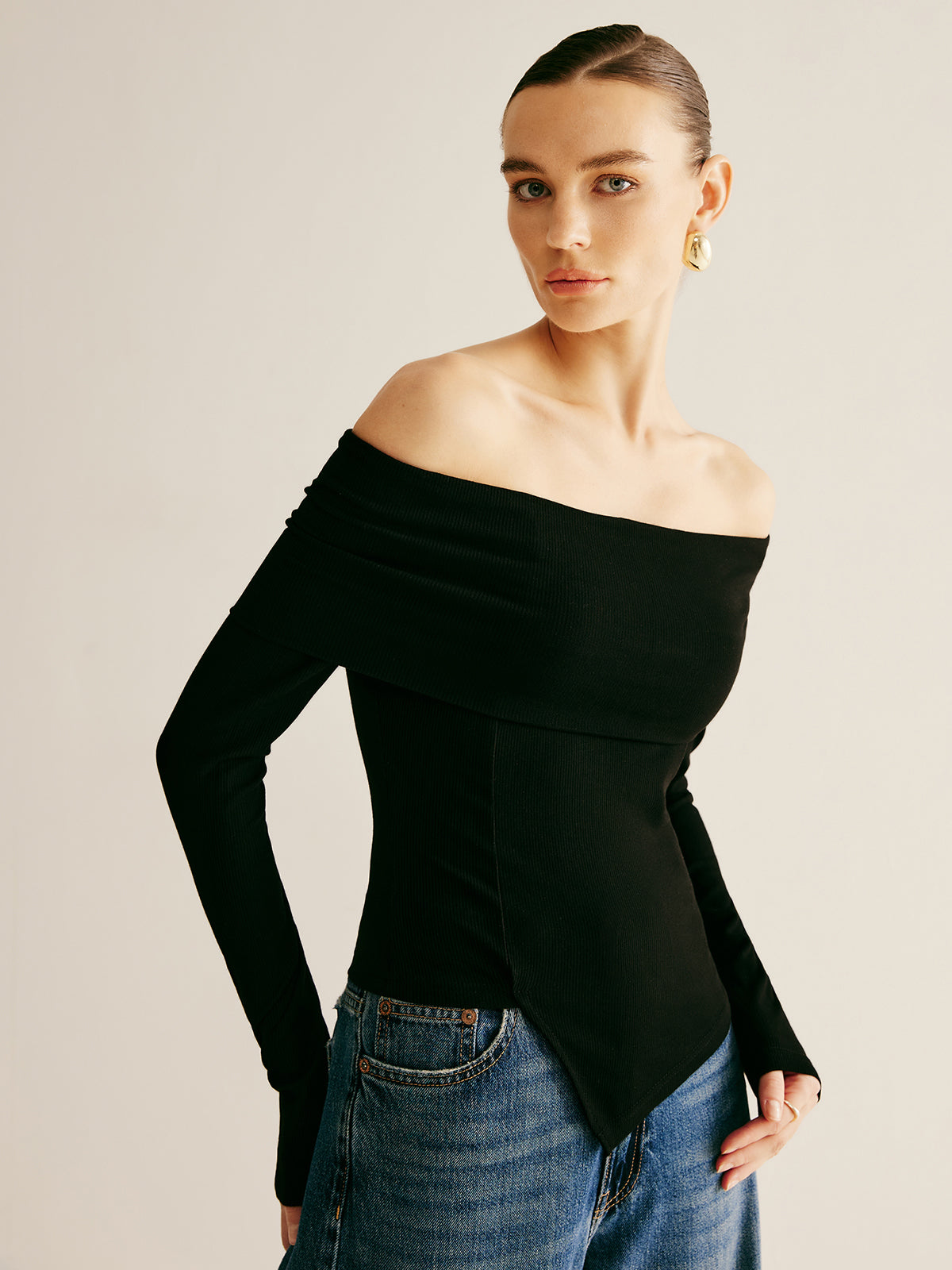One Shoulder Asymmetric Blouse — Svelte Chic