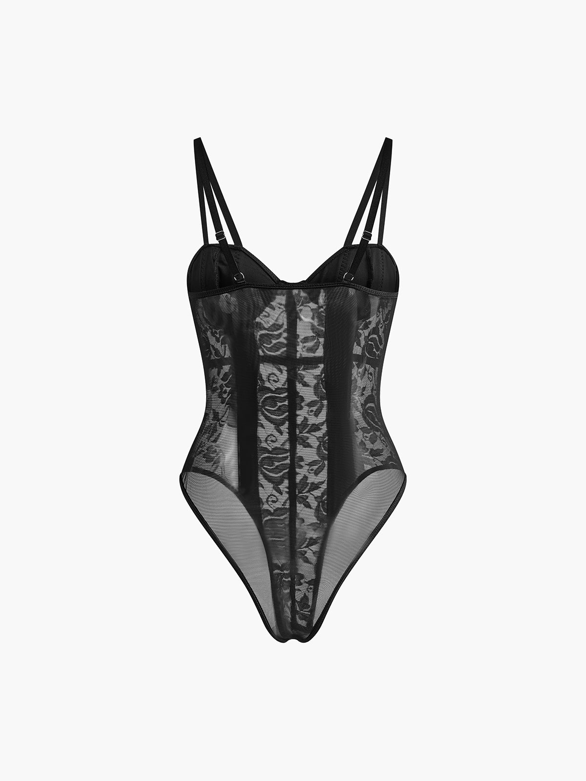 Lace Sheer Sweetheart Corset Bodysuit — Svelte Chic