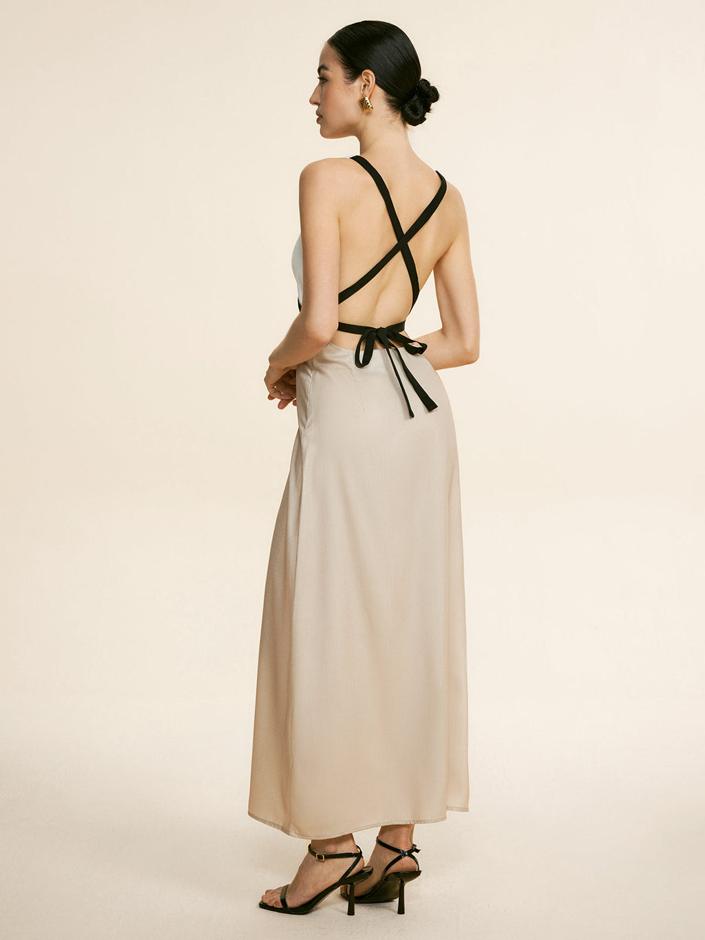 Patchwork Tie Back Maxi Dress — Svelte Chic