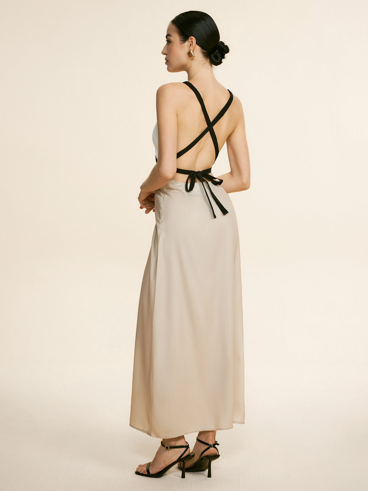 Patchwork Tie Back Maxi Dress — Svelte Chic