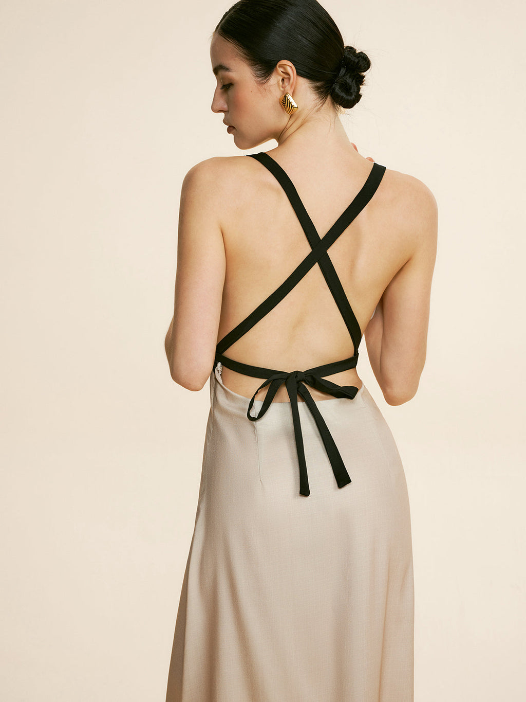 Patchwork Tie Back Maxi Dress — Svelte Chic