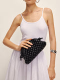 Rhombus Quilted Shoulder Bag in Black — Svelte Chic