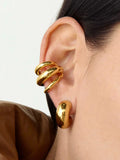 Triple Layer Chunky Hoop Ear Cuff in Gold — Svelte Chic
