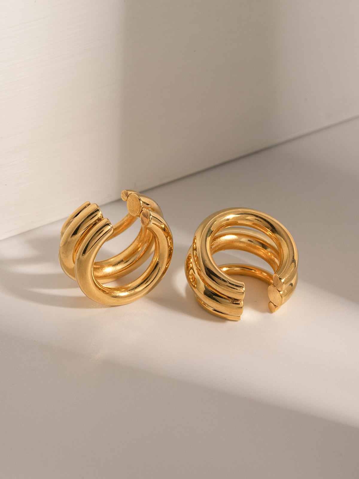 Triple Layer Chunky Hoop Ear Cuff — Svelte Chic