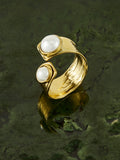 Tunnel Pearl Open Ring in Gold — Svelte Chic