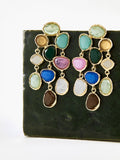 Coloured Crystal Drop Earrings in Multicolor — Svelte Chic