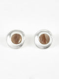 Wood Grain Silver Stud Earrings in Silver — Svelte Chic