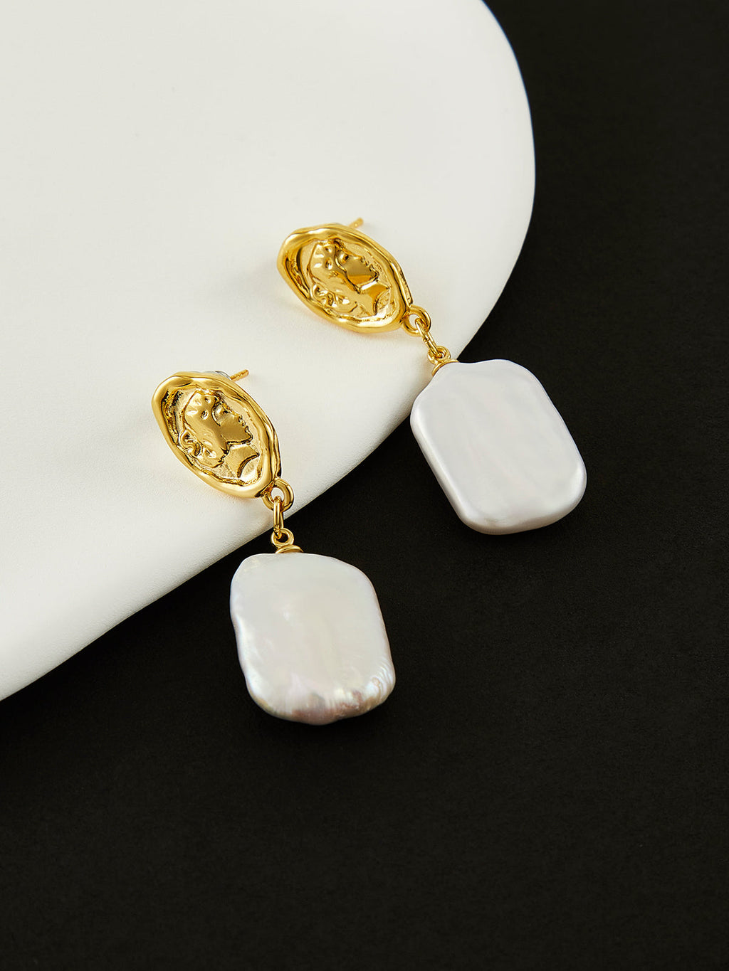 Baroque Pearl Drop Earrings in Gold — Svelte Chic