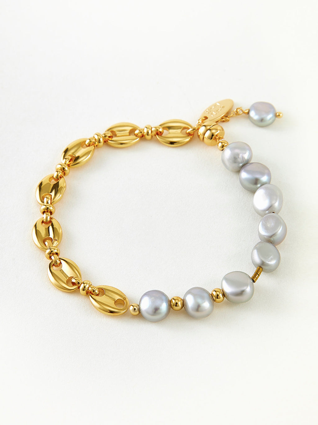 Two-Tone Magnetic Pearl Bracelet — Svelte Chic
