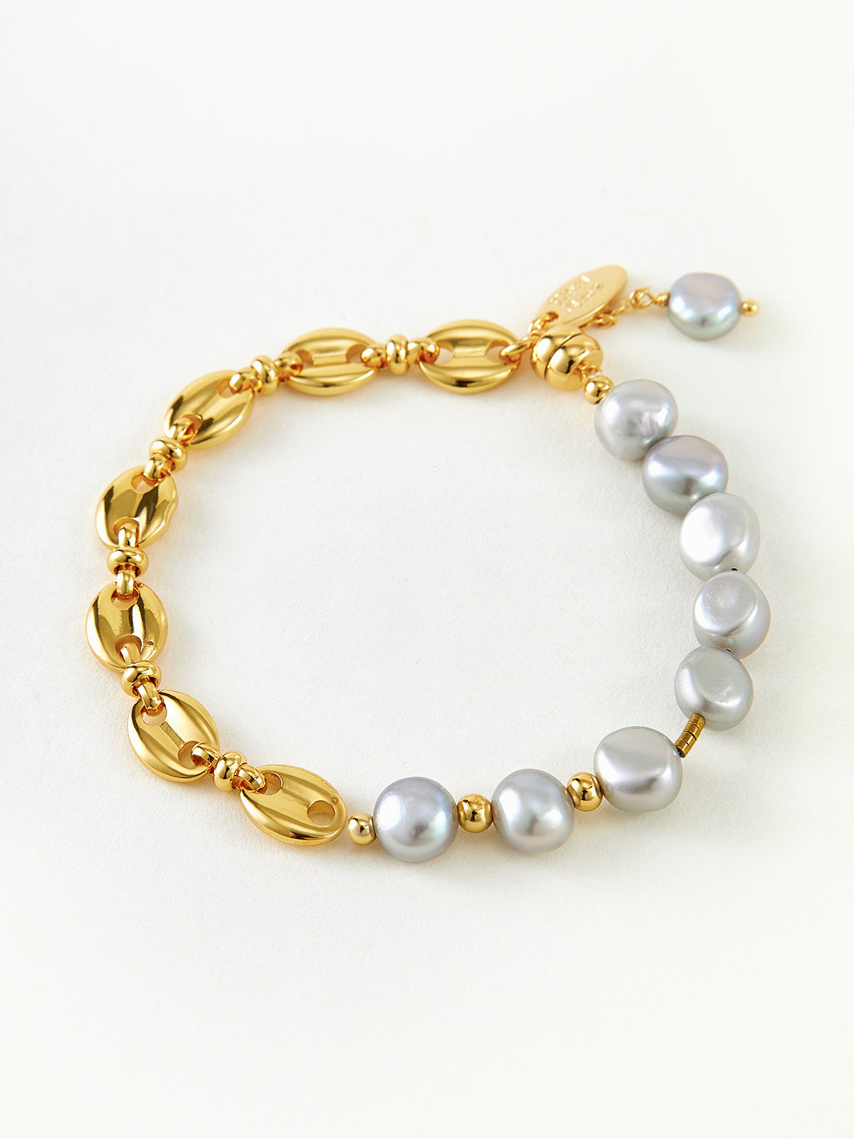 Two-Tone Magnetic Pearl Bracelet — Svelte Chic