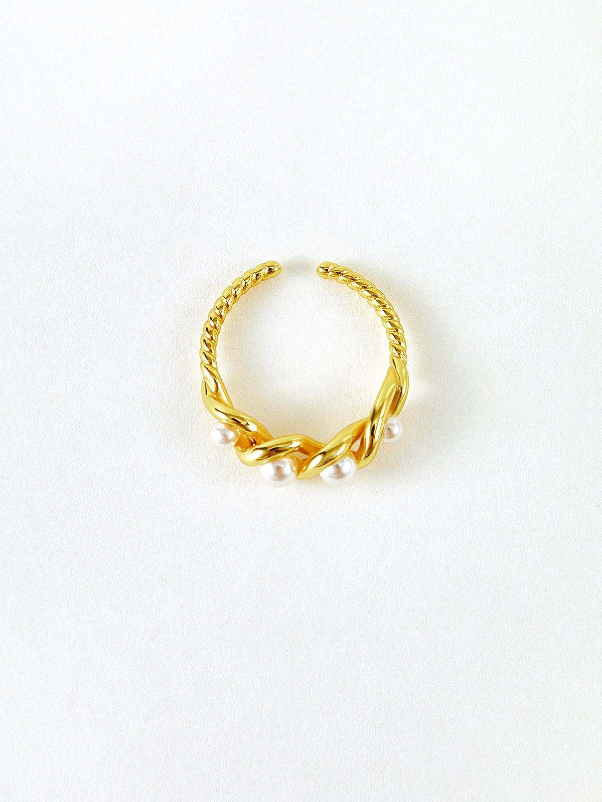 Pearl Twist Open Ring — Svelte Chic
