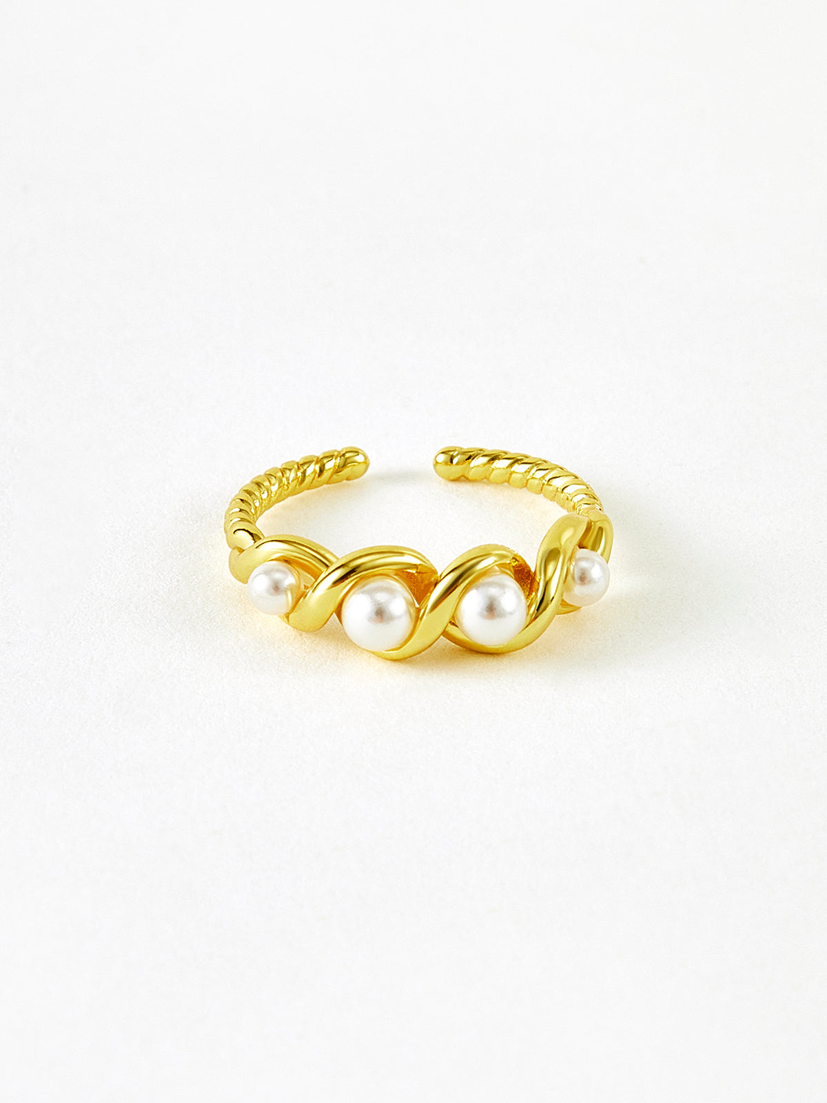 Pearl Twist Open Ring in Gold — Svelte Chic