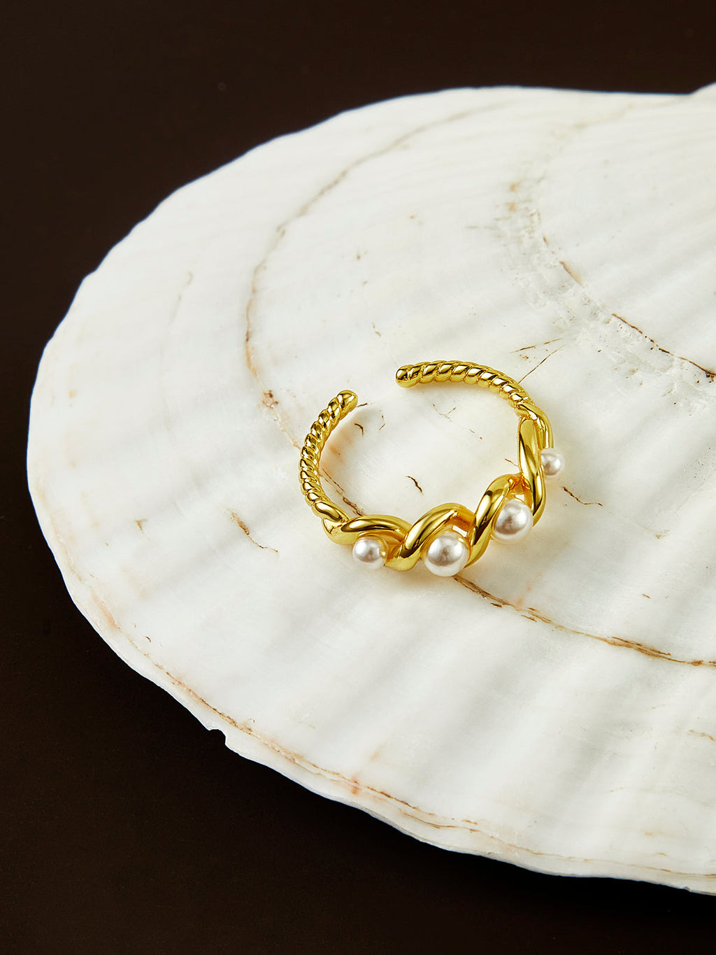 Pearl Twist Open Ring — Svelte Chic