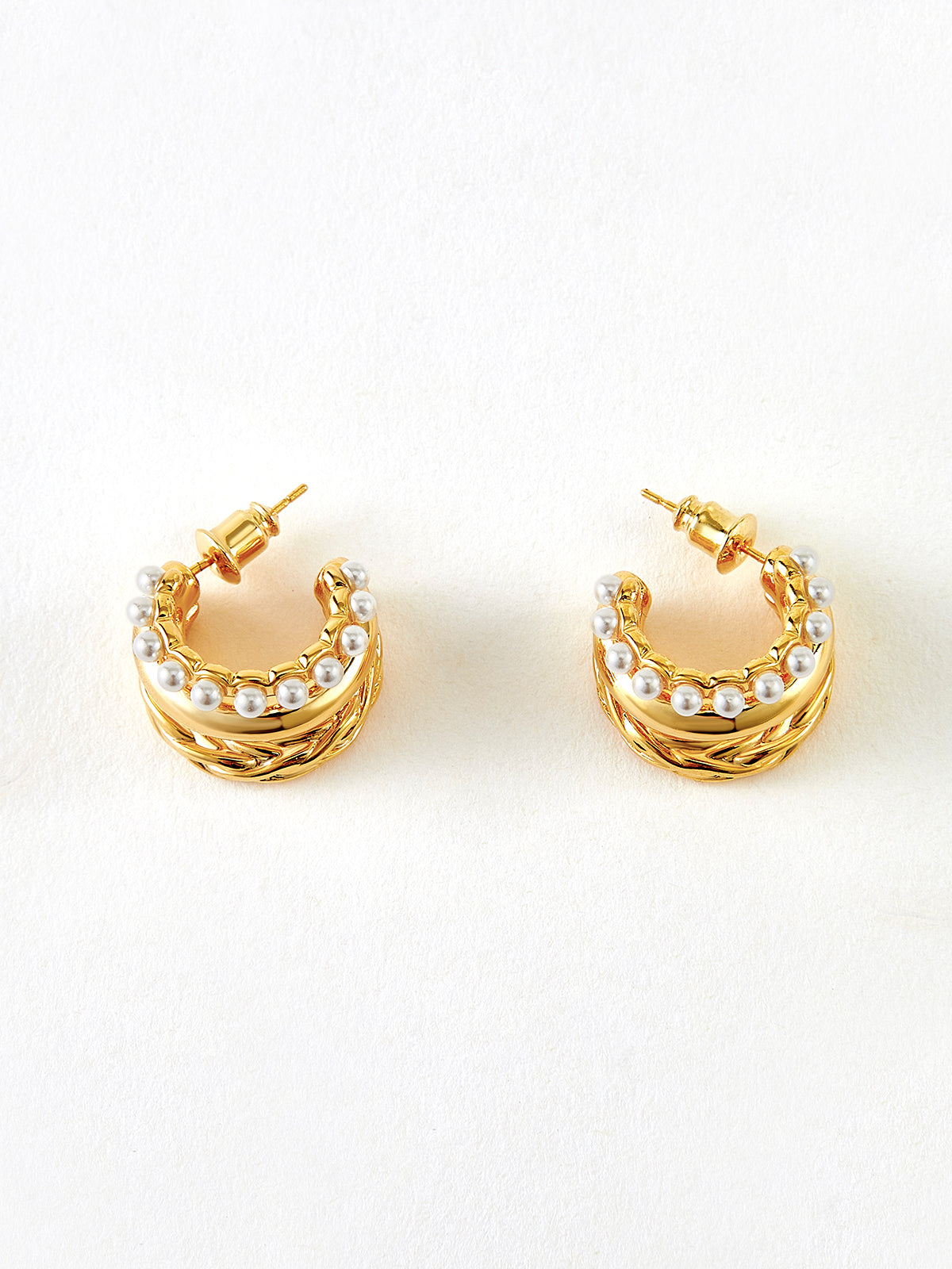 Triple Layer Pearl Hook Earrings — Svelte Chic
