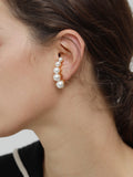 Pearl Drop Earrings with Spacer in Gold — Svelte Chic