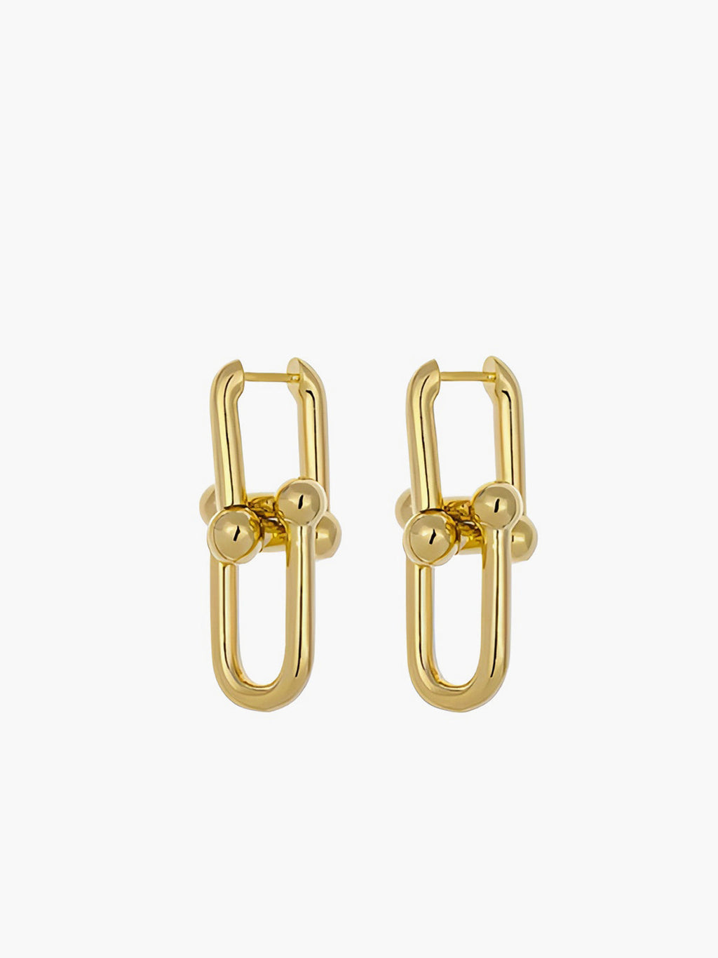 Double U Link Earrings in Gold — Svelte Chic
