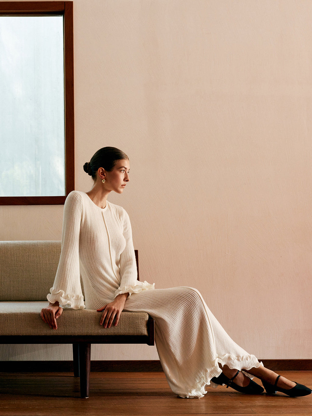 Piped Drawstring Knit Maxi Dress — Svelte Chic