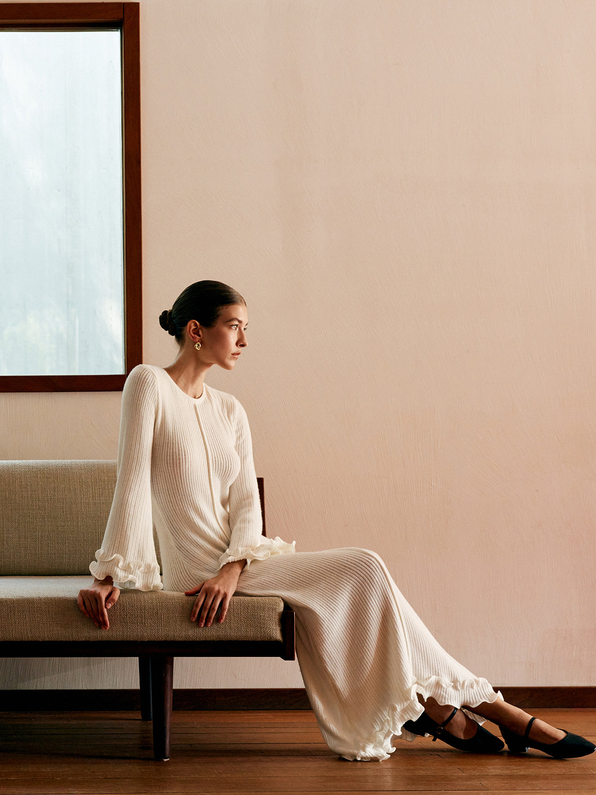 Piped Drawstring Knit Maxi Dress — Svelte Chic