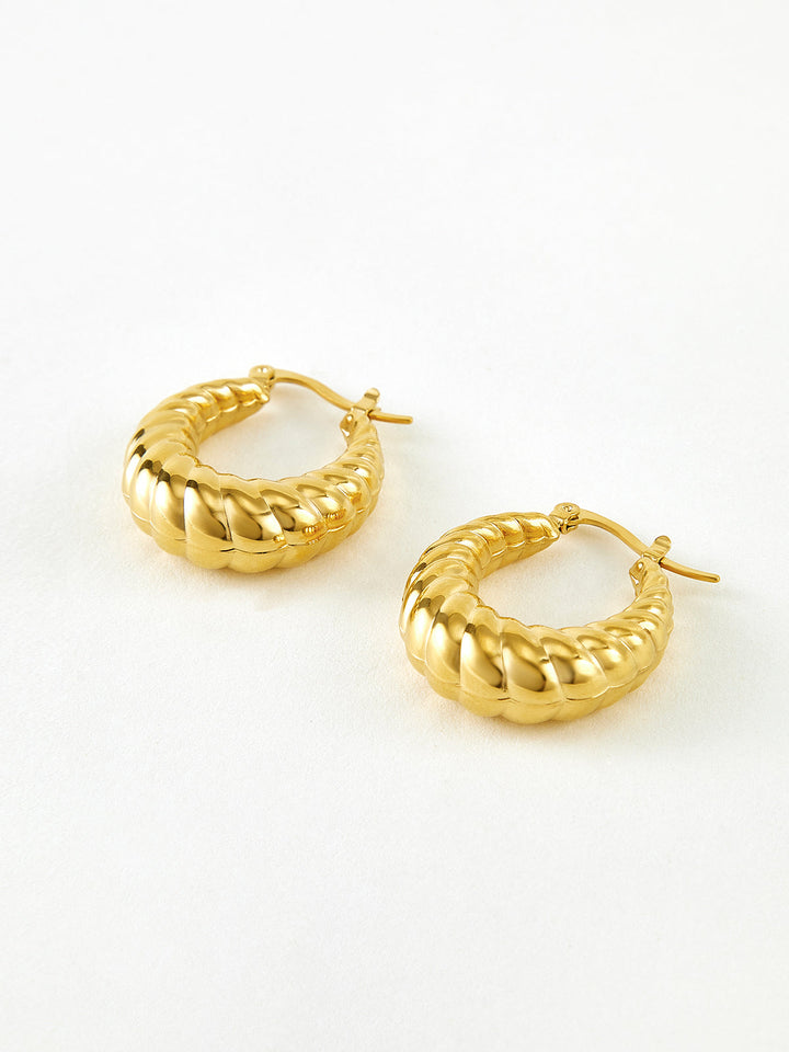 Burgu Croissant Damla Halka Küpe