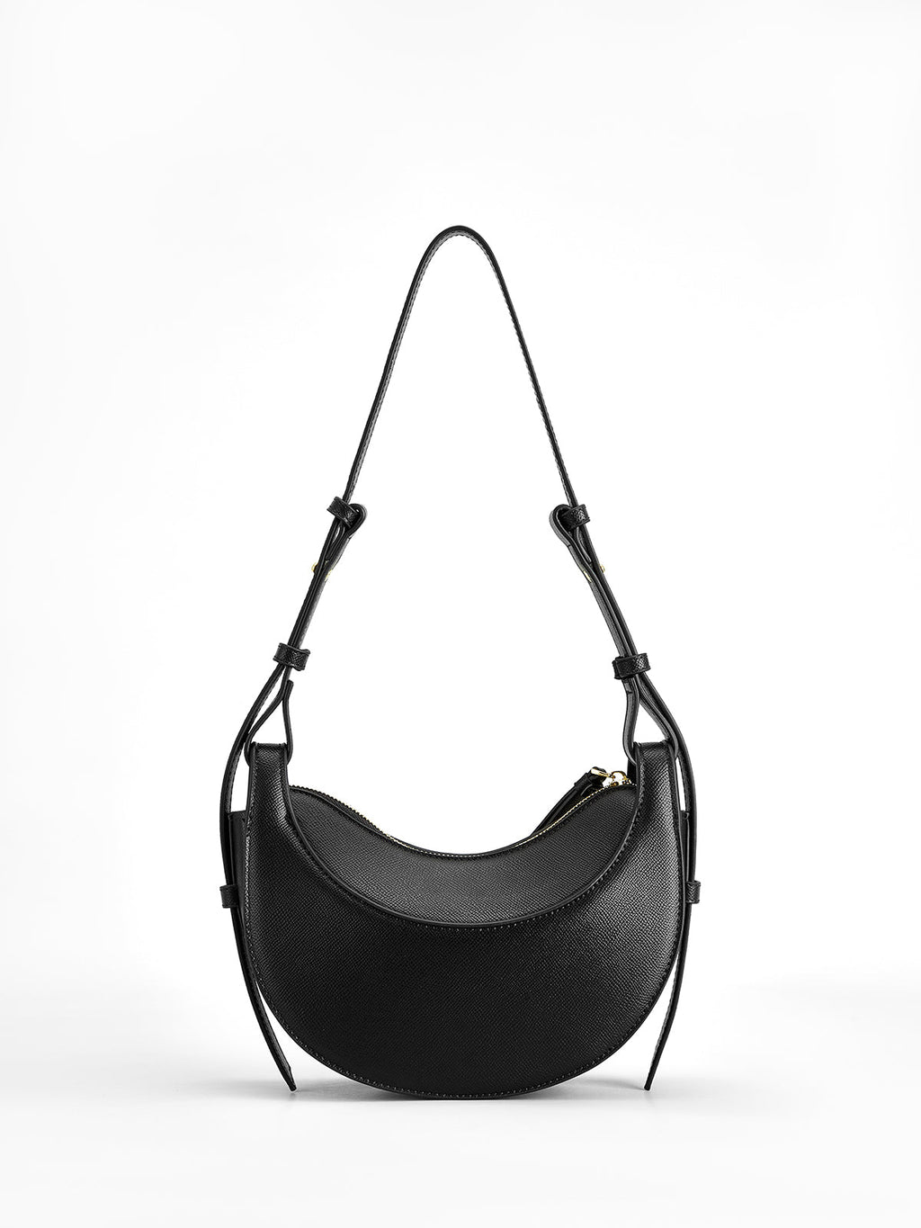 Soft Buckle Zip Crescent Bag — Svelte Chic