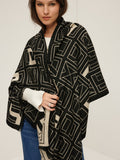 Vintage Two-Tone Letter Scarf in Black & White — Svelte Chic