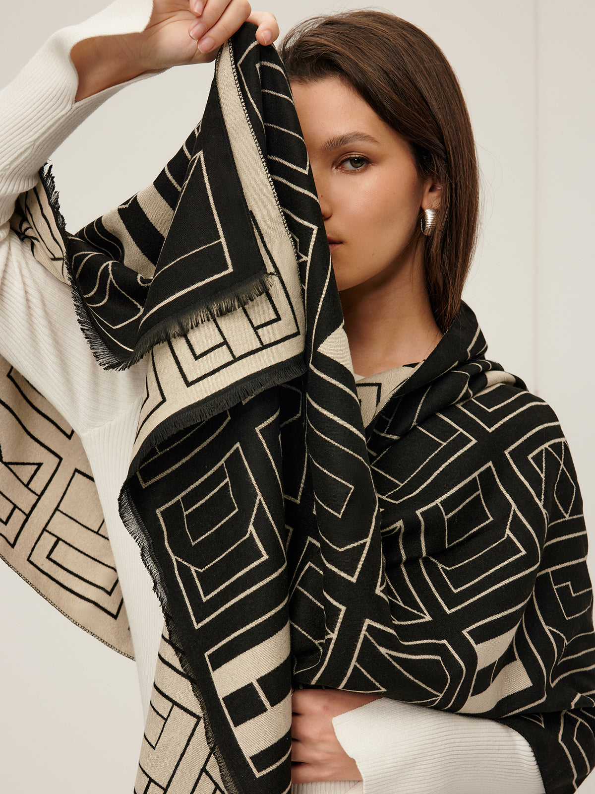 Vintage Two-Tone Letter Scarf — Svelte Chic