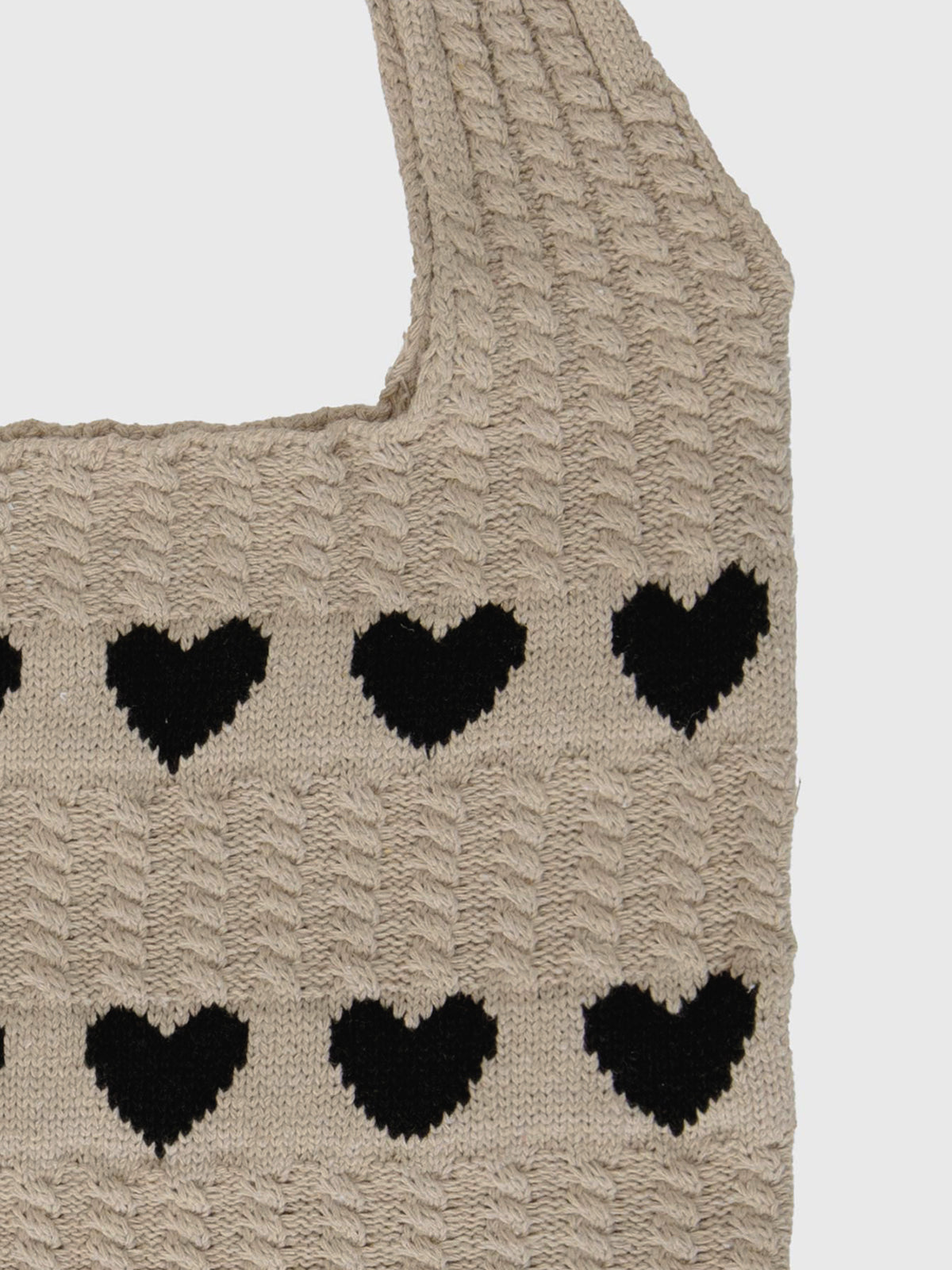 Heart Pattern Knit Shoulder Bag — Svelte Chic