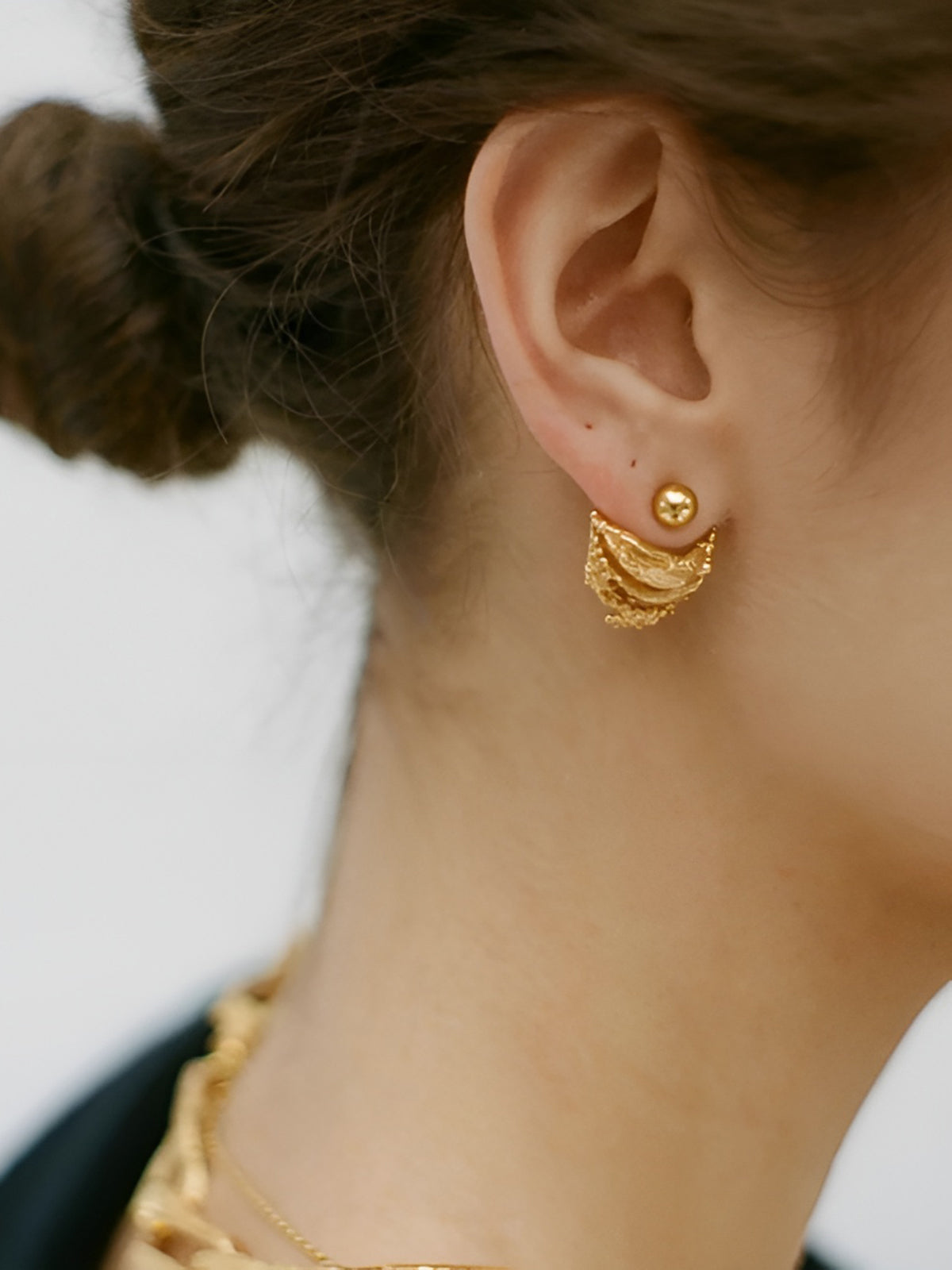 Retro Irregular Curved Earrings in Gold — Svelte Chic