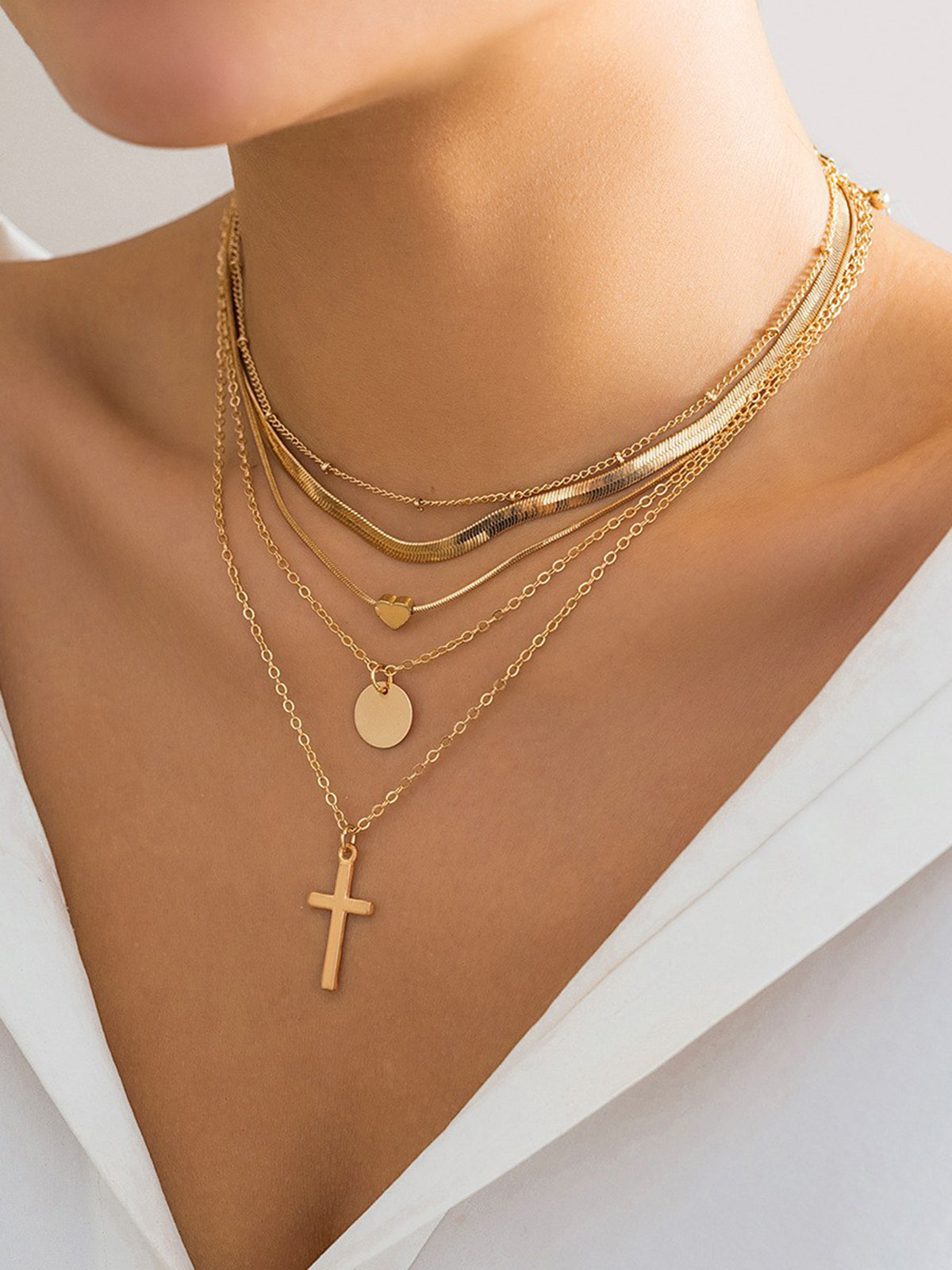 Multi-Layer Stacking Necklace in Gold — Svelte Chic