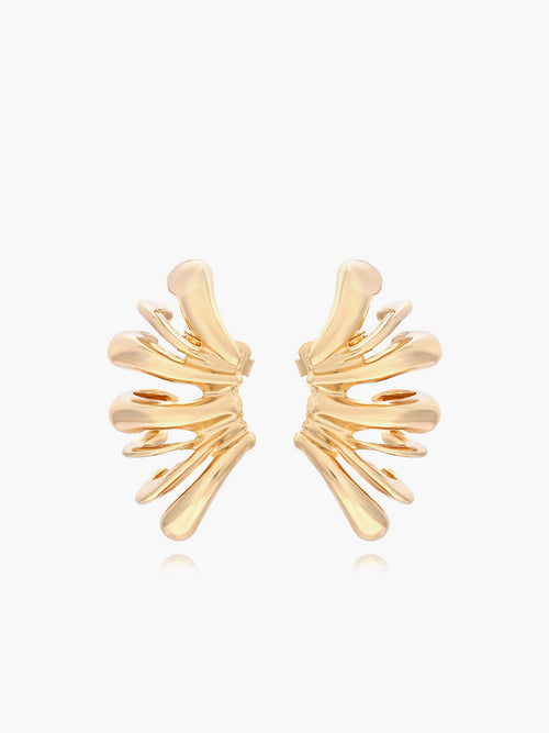Angel Wing Hoop Earrings in Gold — Svelte Chic
