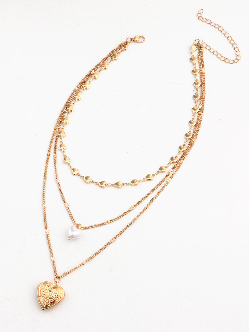 Triple Layer Heart Charm Necklace — Svelte Chic