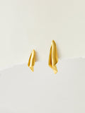 Asymmetric Pleated Paper Plane Earrings in Gold — Svelte Chic