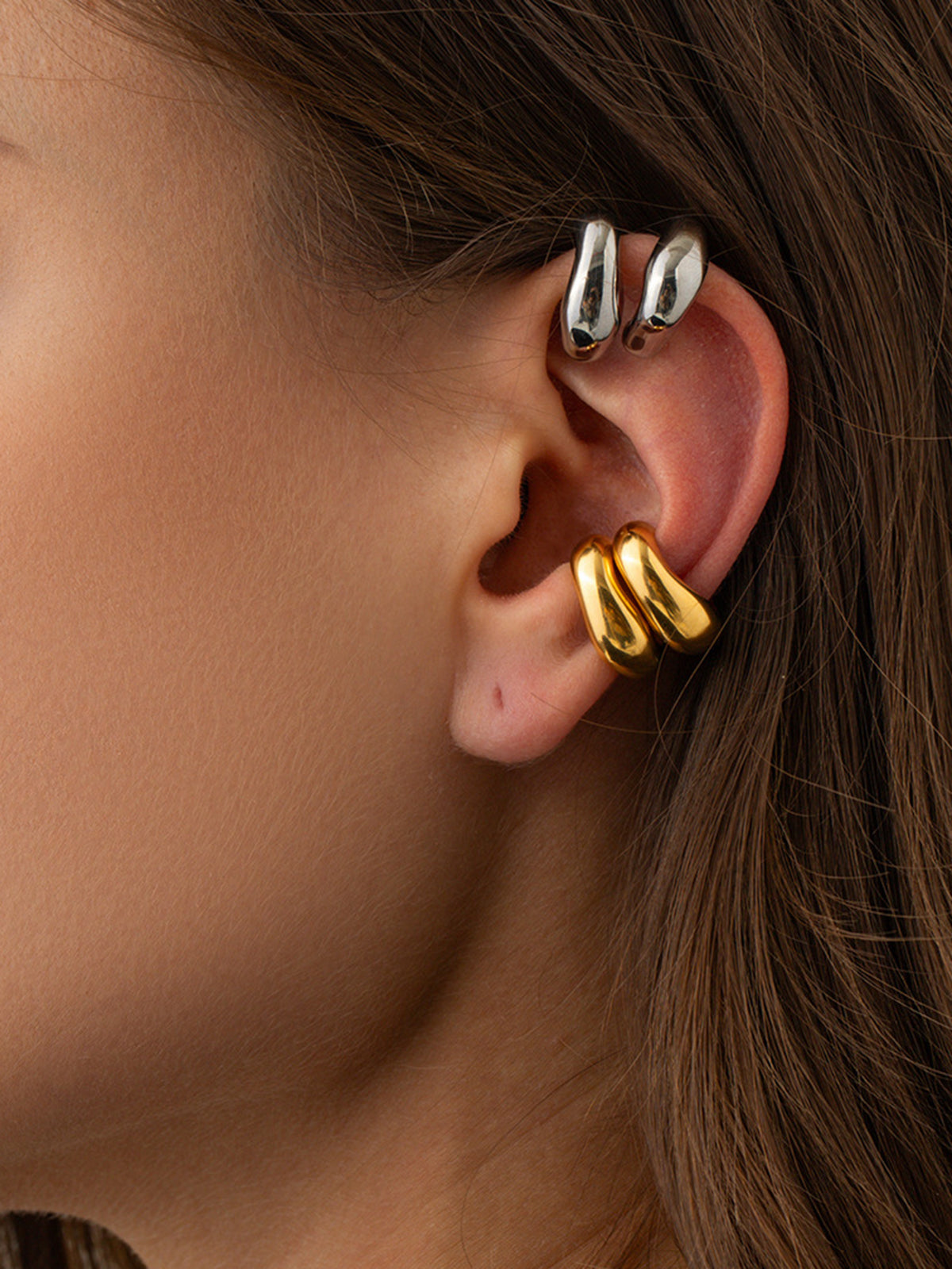Chunky Hoop Ear Cuff in Gold — Svelte Chic
