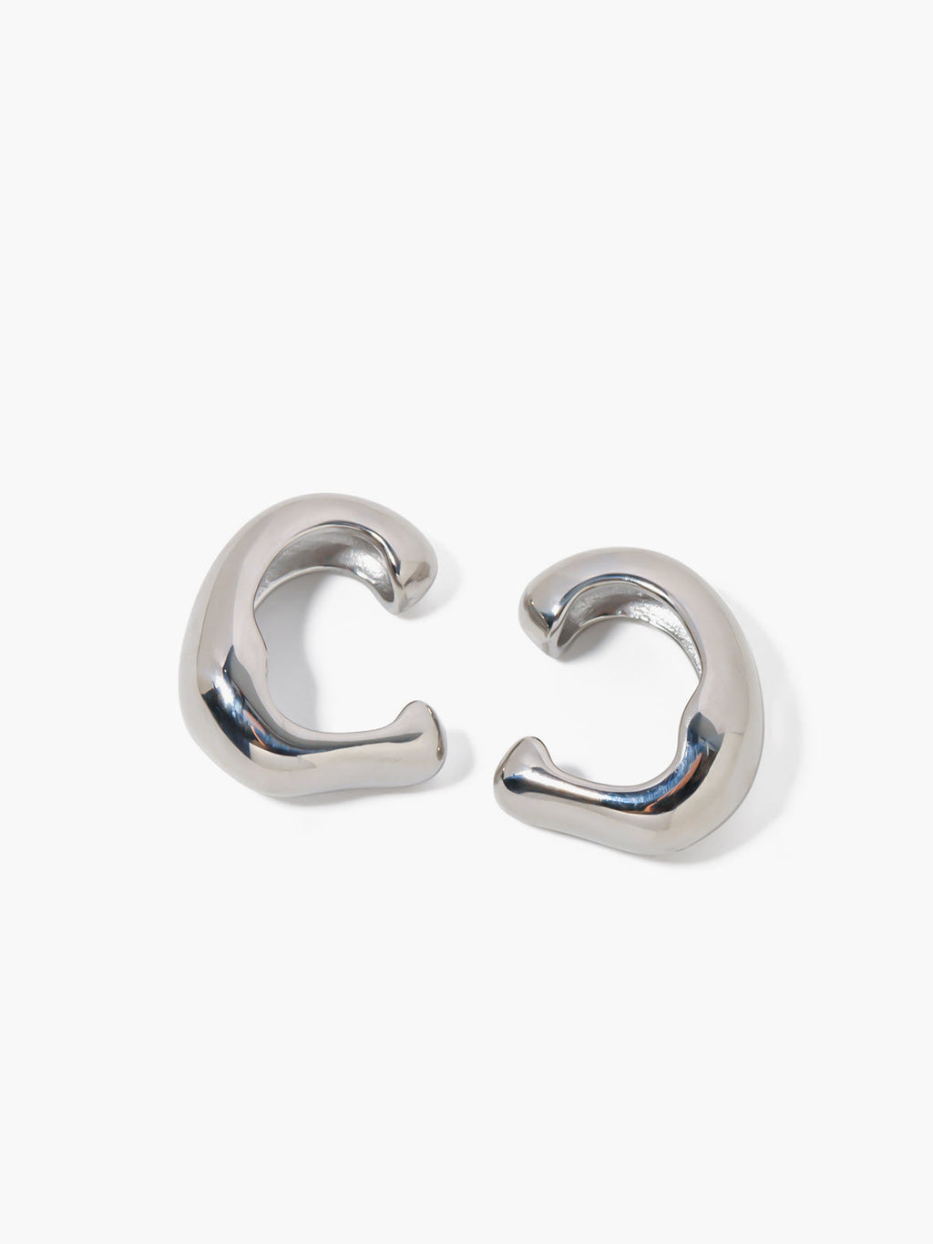 Chunky Hoop Ear Cuff in Silver — Svelte Chic