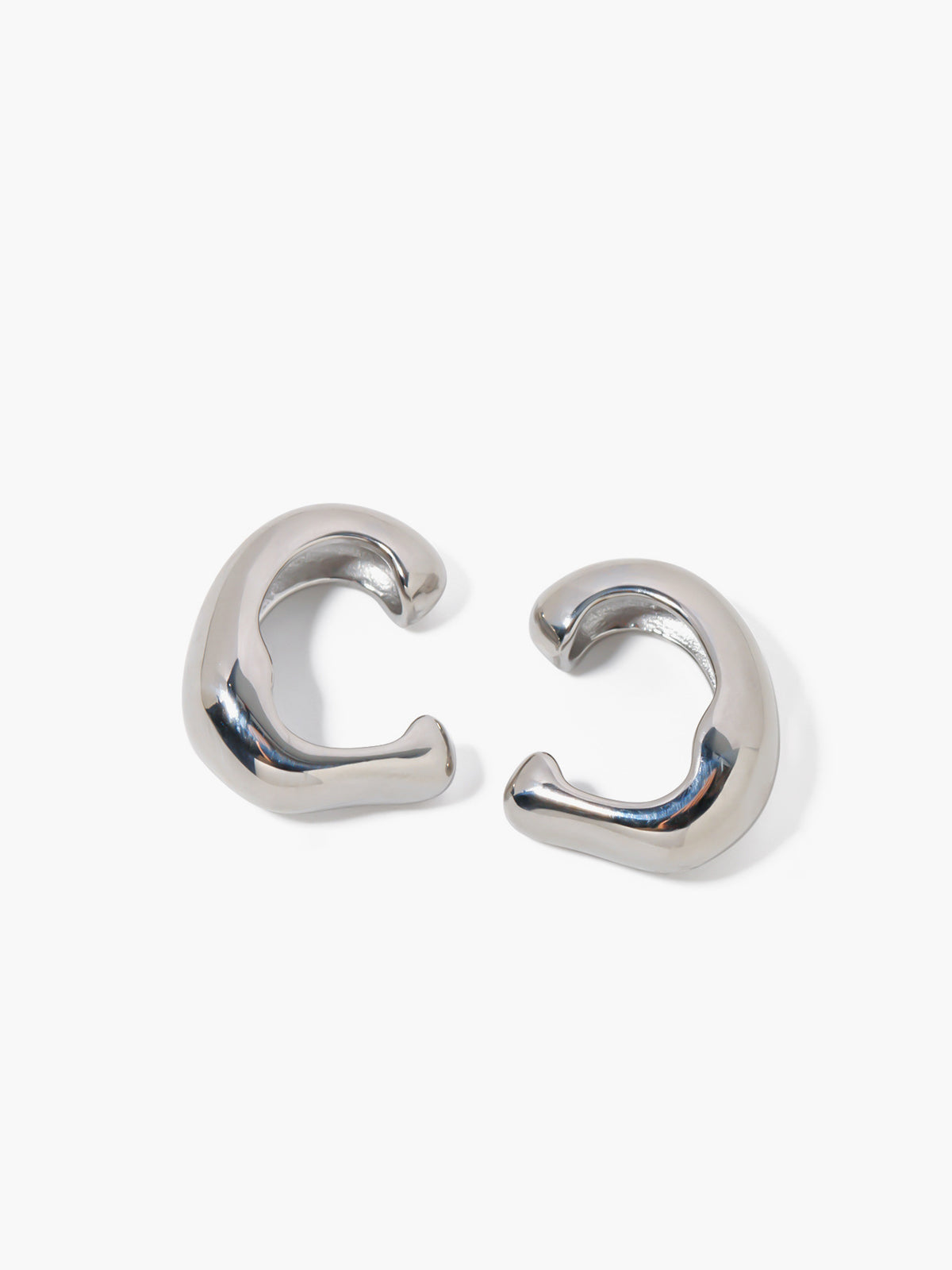 Chunky Hoop Ear Cuff in Silver — Svelte Chic
