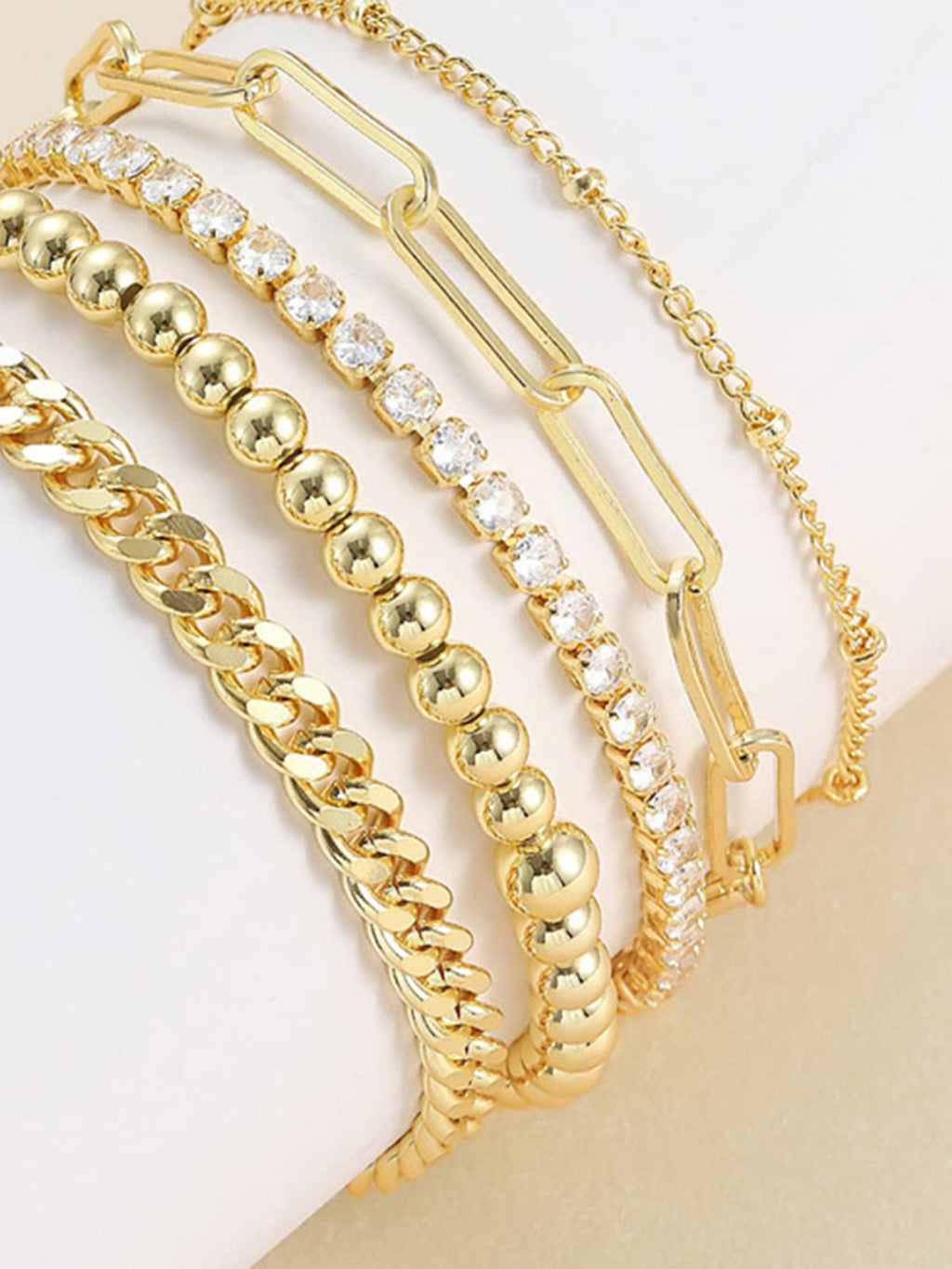 Geometric Bracelet Set, 5 Pieces — Svelte Chic