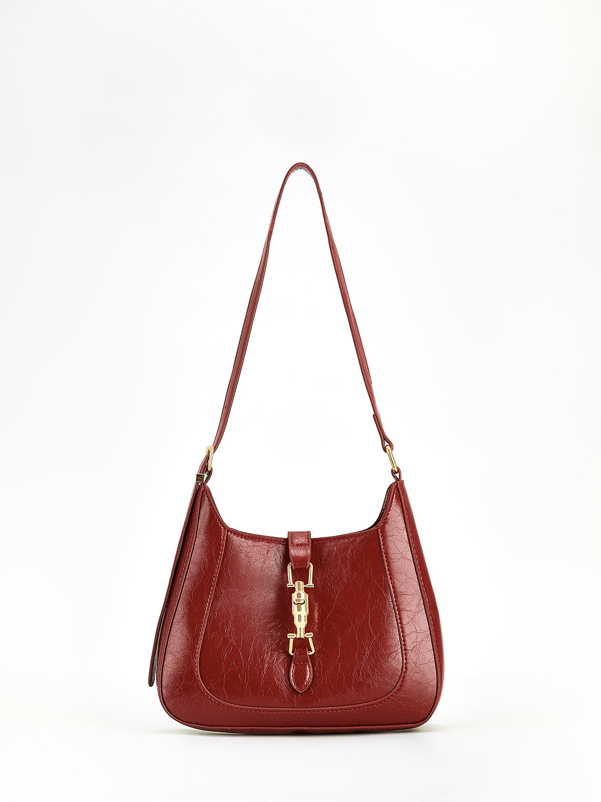 Magnetic Zip Shoulder Bag in Red — Svelte Chic