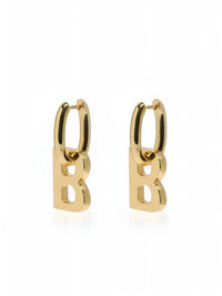 Altın Halkalı B-Harf Kolye Küpeleri