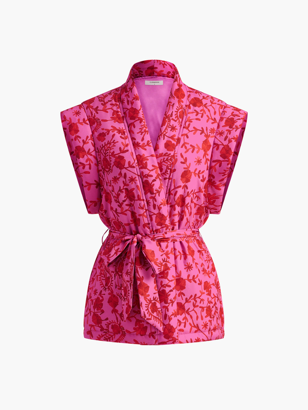Bohème Print Belted Vest in Pink — Svelte Chic