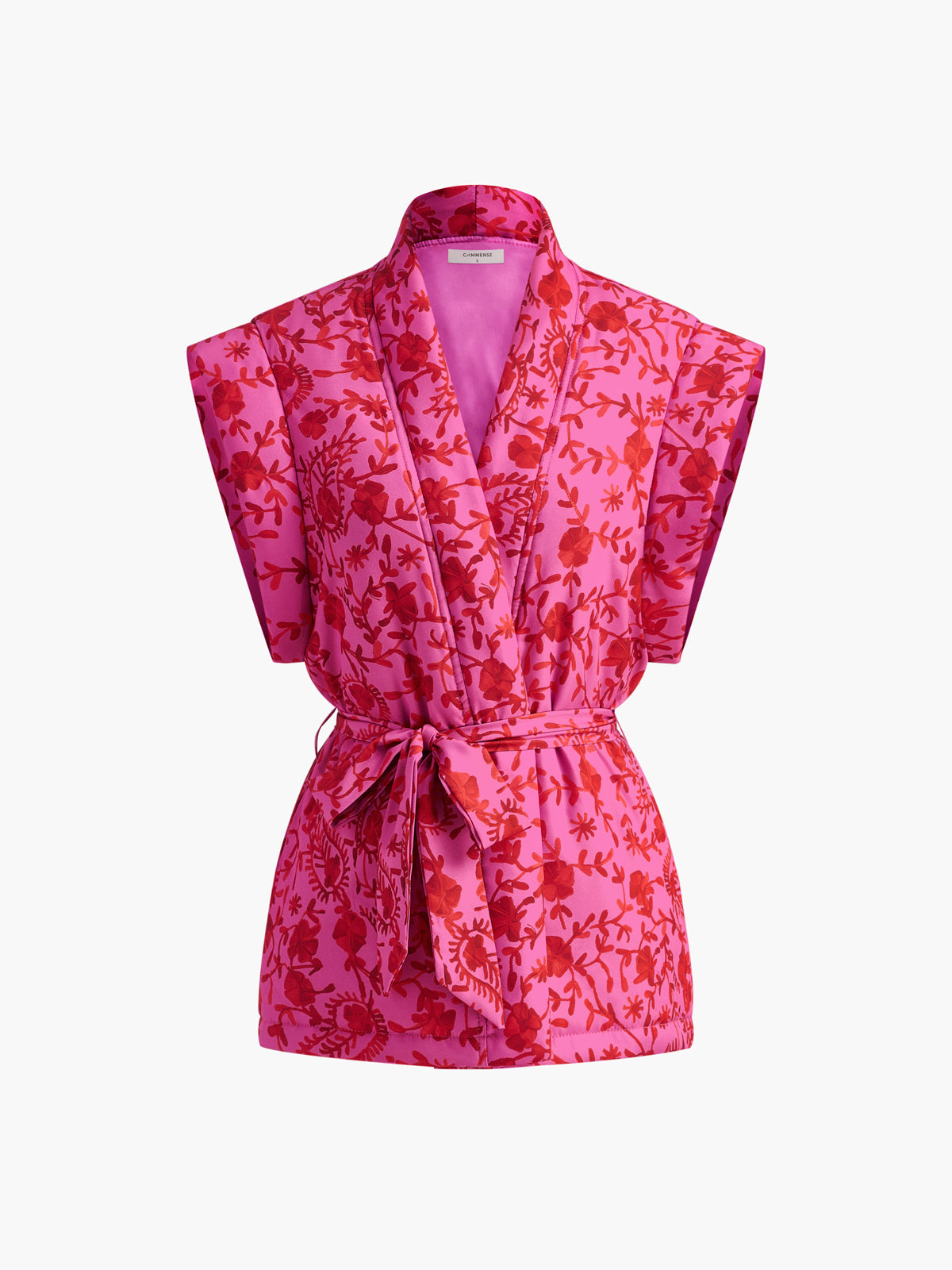 Bohème Print Belted Vest in Pink — Svelte Chic