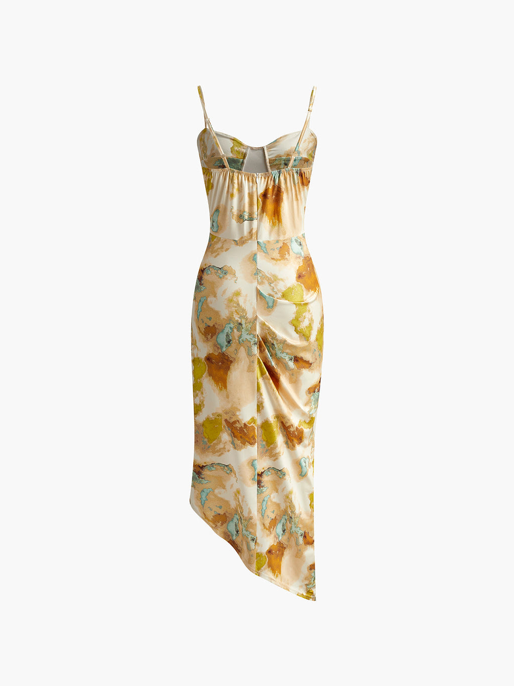 Asymmetric Pleated Split Cami Dress — Svelte Chic