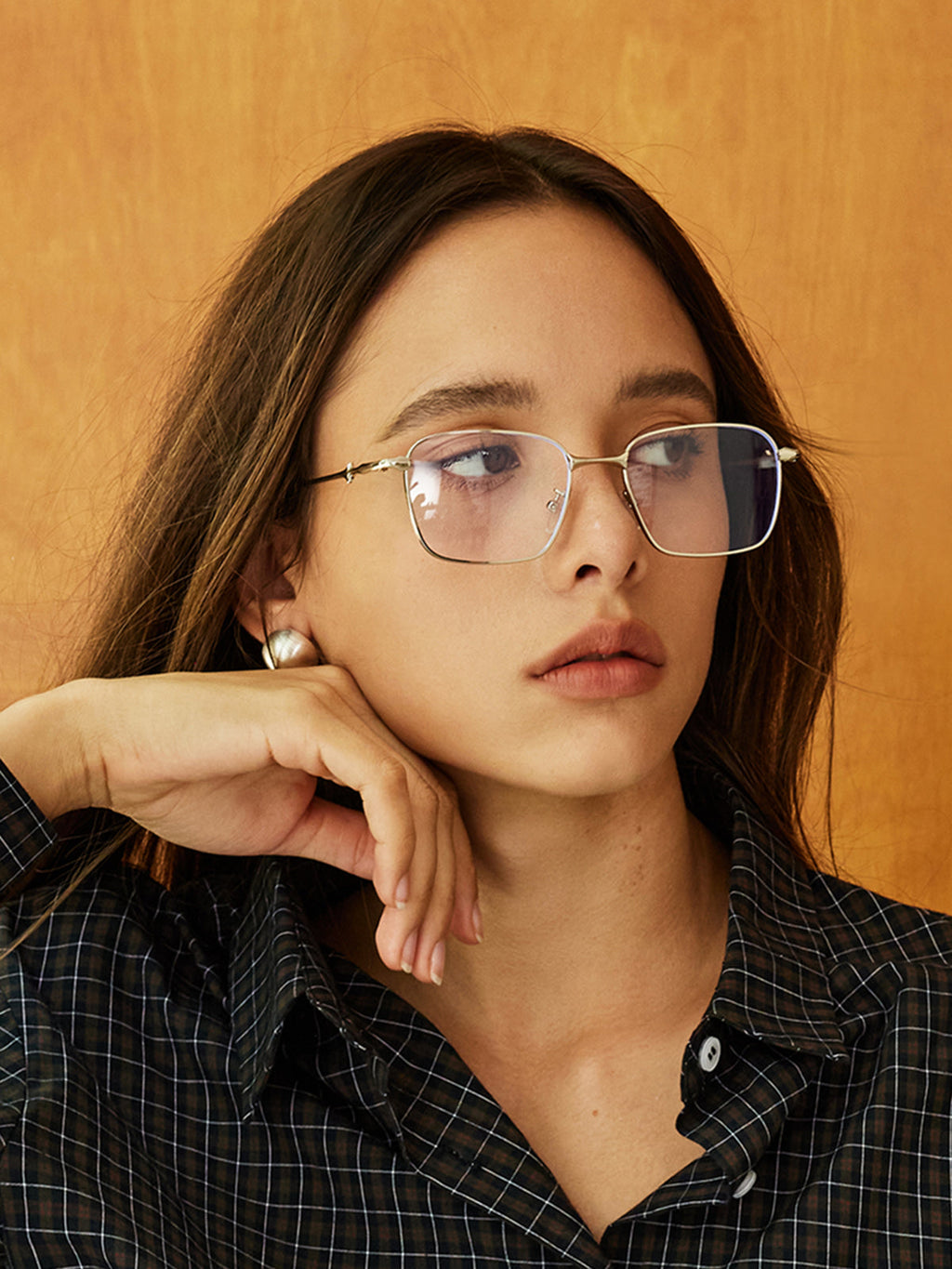 Square Frame Glasses in Silver — Svelte Chic