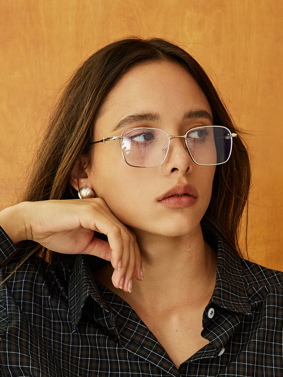 Square Frame Glasses in Silver — Svelte Chic