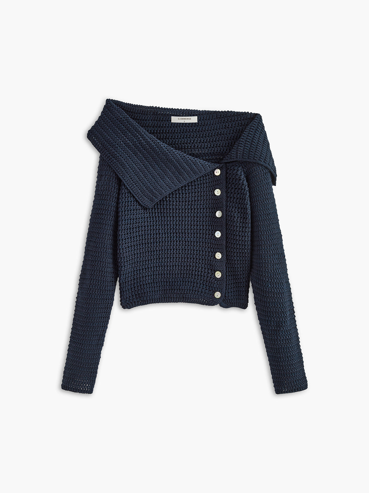 Asymmetric Knit Top in Navy — Svelte Chic