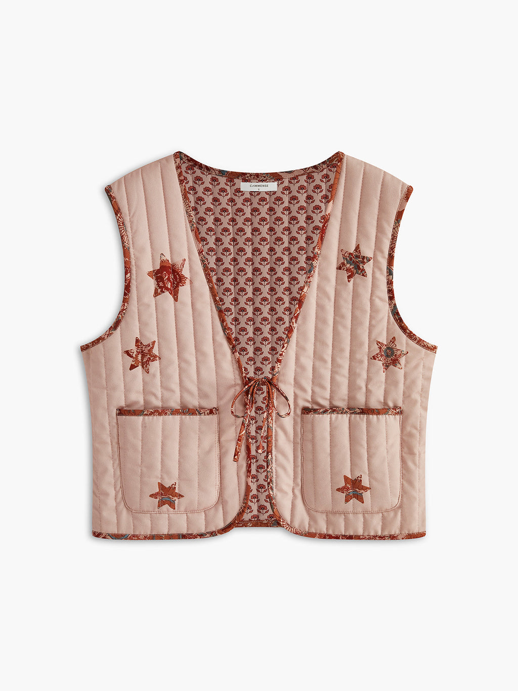 Bohème Reversible Tie Back Vest in Pink — Svelte Chic