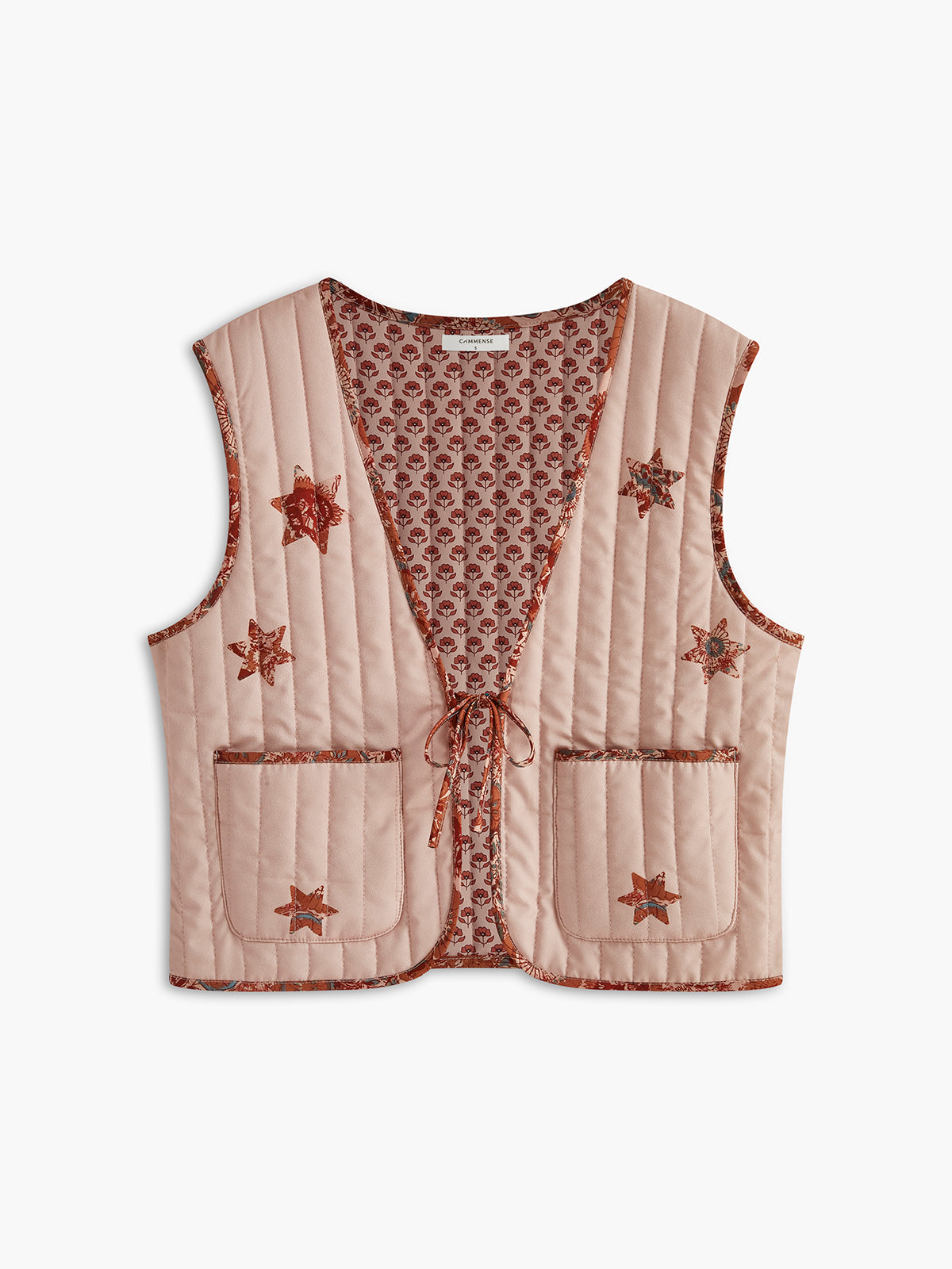 Bohème Reversible Tie Back Vest in Pink — Svelte Chic