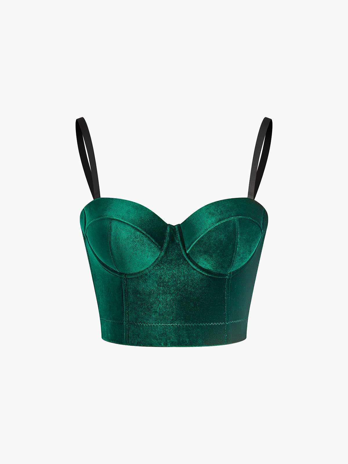 Velvet Corset Sweetheart Cami Top in Green — Svelte Chic