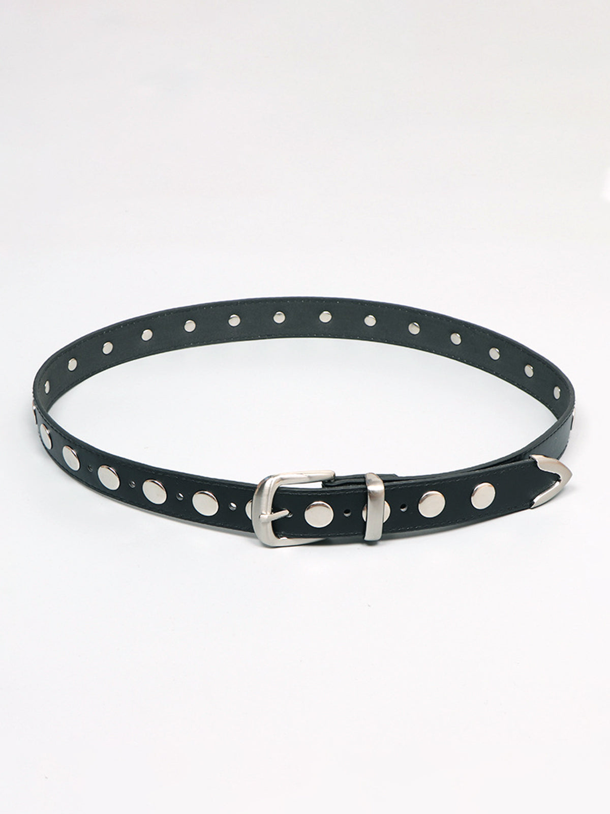 Soft Buckle Studded Belt in Black — Svelte Chic