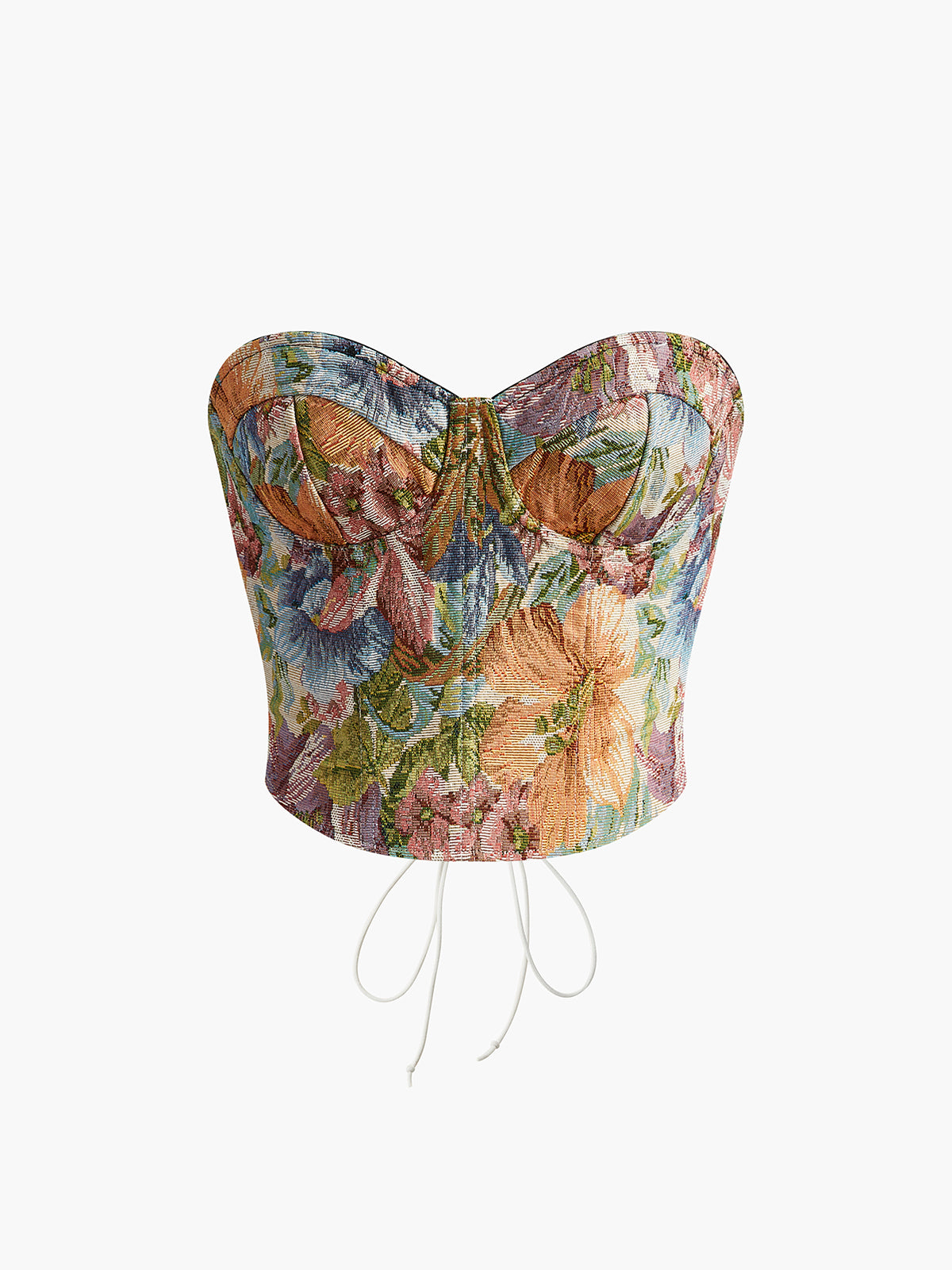 Lace-Up Wrap Corset Top in Multicolor — Svelte Chic